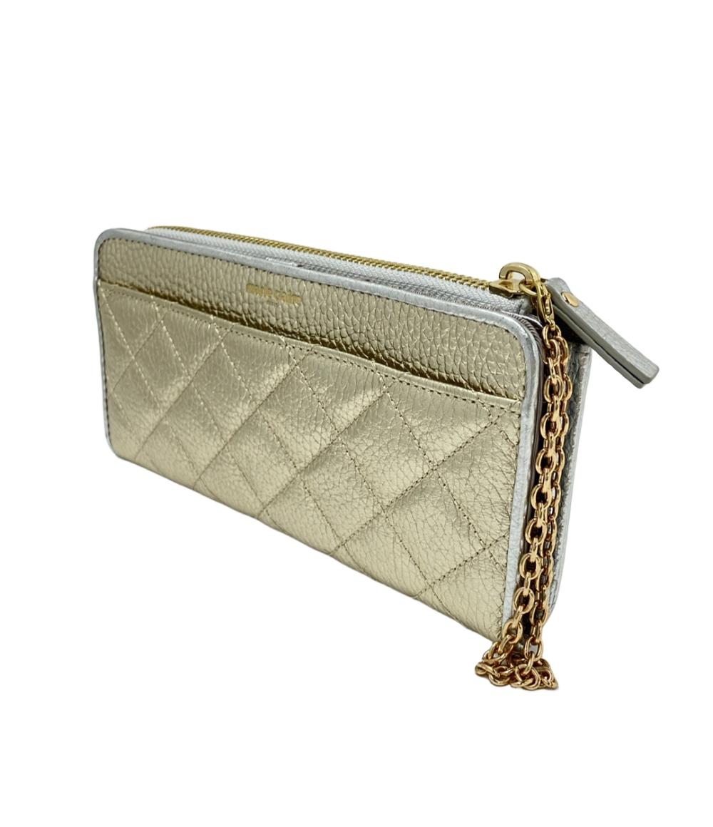 美品 マリクレール L字ファスナー二つ折り長財布 レディース marie claire