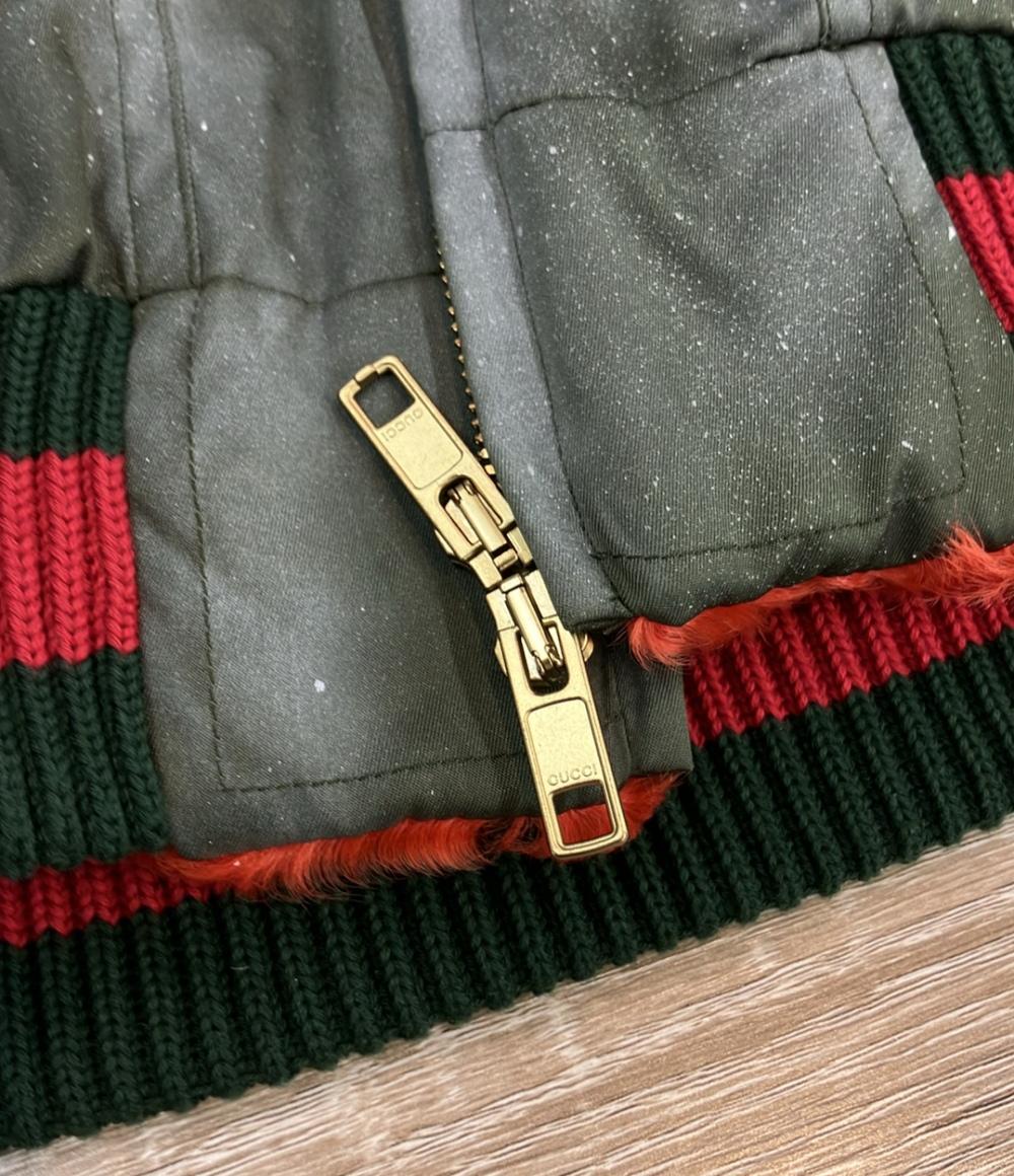 美品 GUCCI ブルゾン ゴーストジャケット ブルゾン BEE刺繍 GGペイント ミンクファー ミリタリー 2016年秋冬 447112 レディース SIZE 38 (S) グッチ