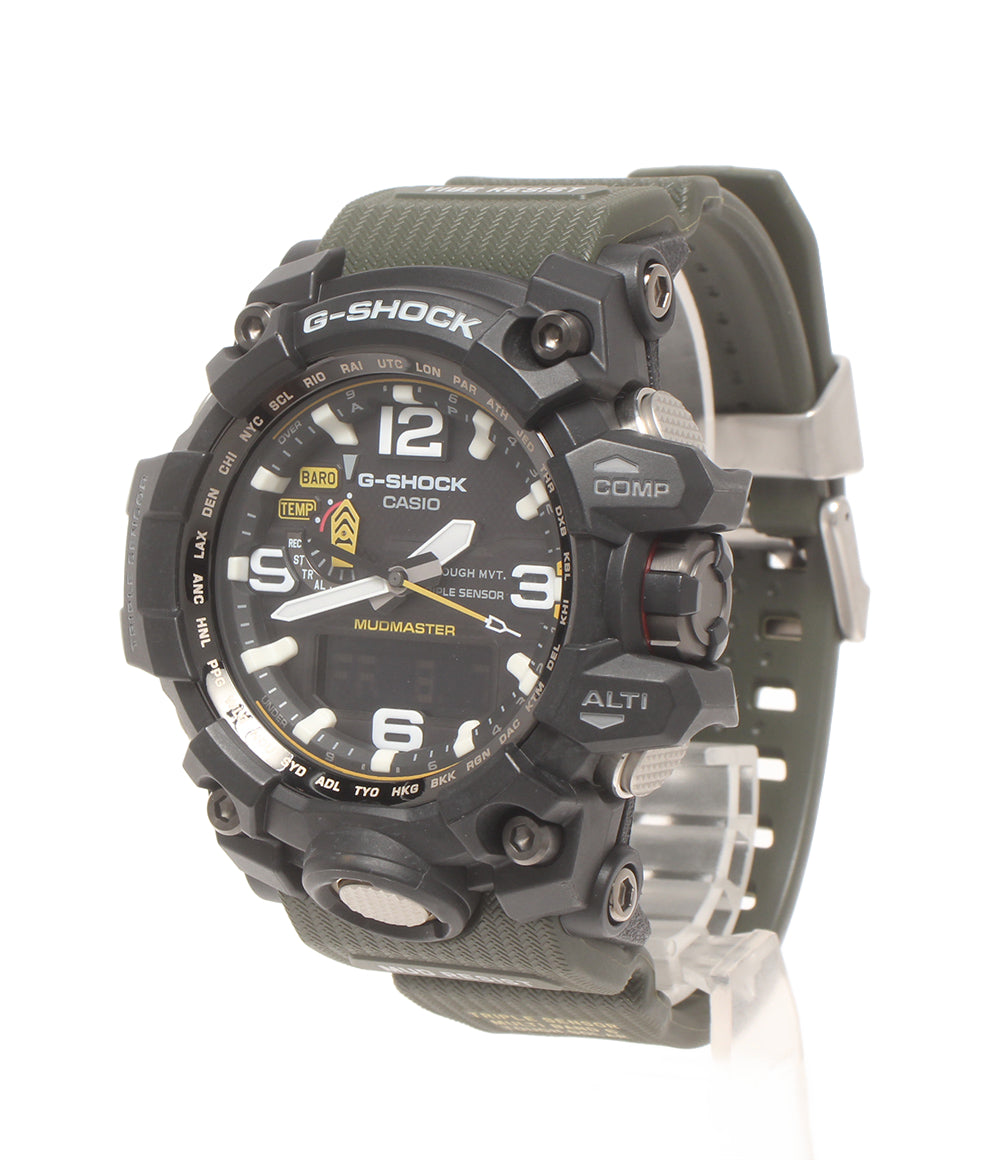 美品 CASIO 腕時計 マッドマスター MUDMASTER G-SHOCK 電波ソーラー ソーラー ブラック GWG-1000 メンズ カシオ