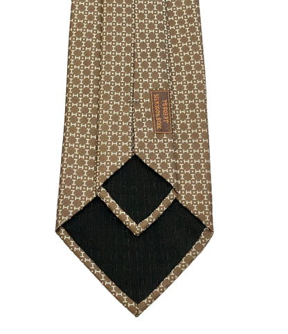 美品 HERMES ネクタイ シルク100% 総柄 メンズ エルメス