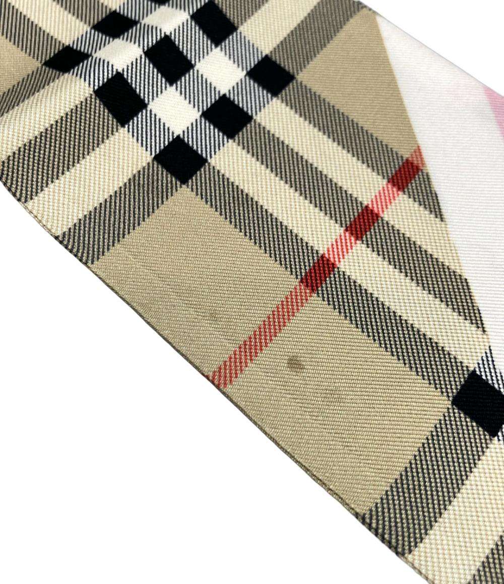 BURBERRY スカーフ Floral Check Silk Skinny Scarf フローラル チェック シルク スキニースカーフ レディース バーバリー