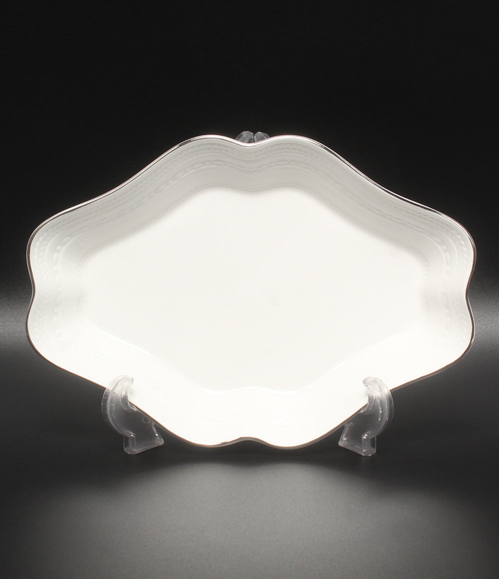 美品 WEDGWOOD ダイヤディッシュ 皿 22cm インタグリオ プラチナ ウエッジウッド