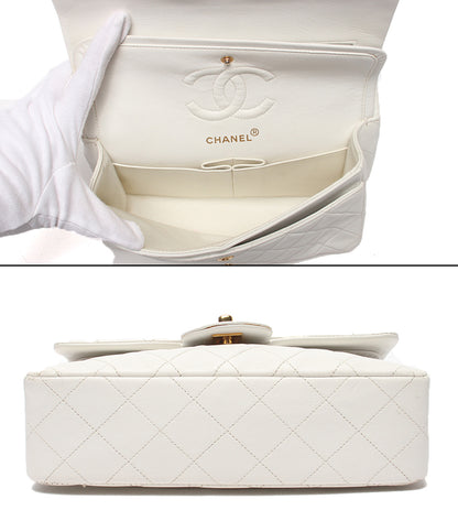 CHANEL チェーンショルダーバッグ 肩掛け 斜め掛け ゴールド金具 マトラッセ ダブルチェーン ダブルフラップ ２番台 レディース シャネル