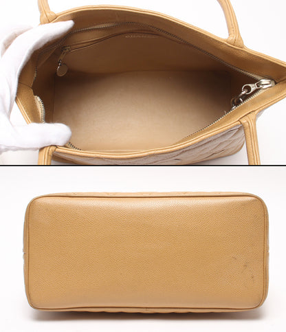CHANEL トートバッグ シルバー金具 キャビアスキン 復刻トート メダリオン マトラッセ A01804 レディース シャネル