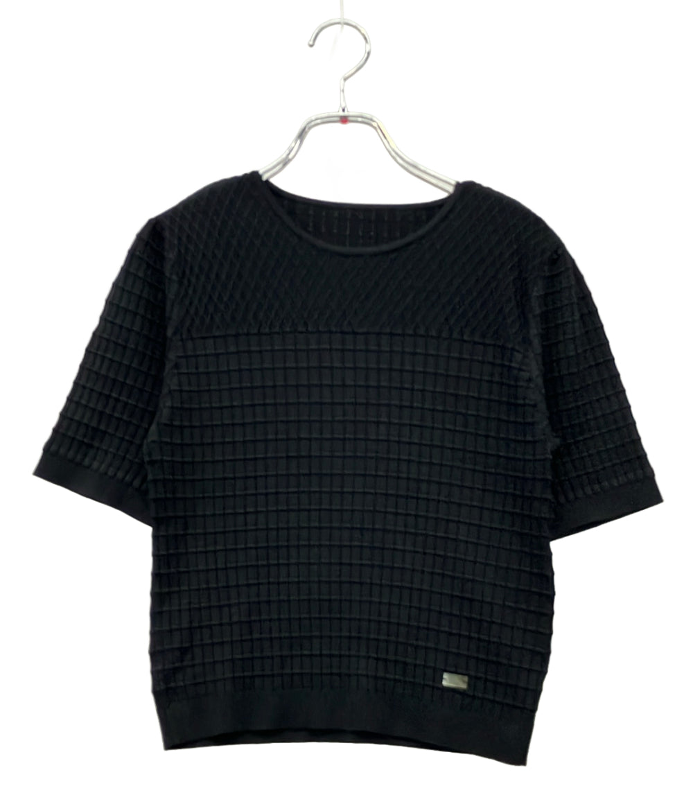 美品 FOXEY 半袖ニット 五分袖 Souffle Knit Top 45157 レディース SIZE 38 (S) フォクシー
