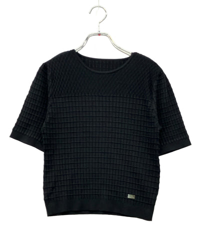 美品 FOXEY 半袖ニット 五分袖 Souffle Knit Top 45157 レディース SIZE 38 (S) フォクシー