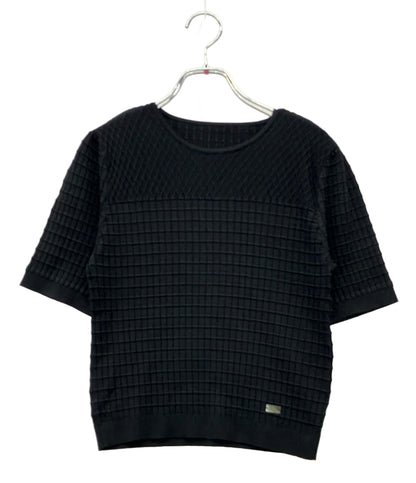 美品 FOXEY 半袖ニット 五分袖 Souffle Knit Top 45157 レディース SIZE 38 (S) フォクシー