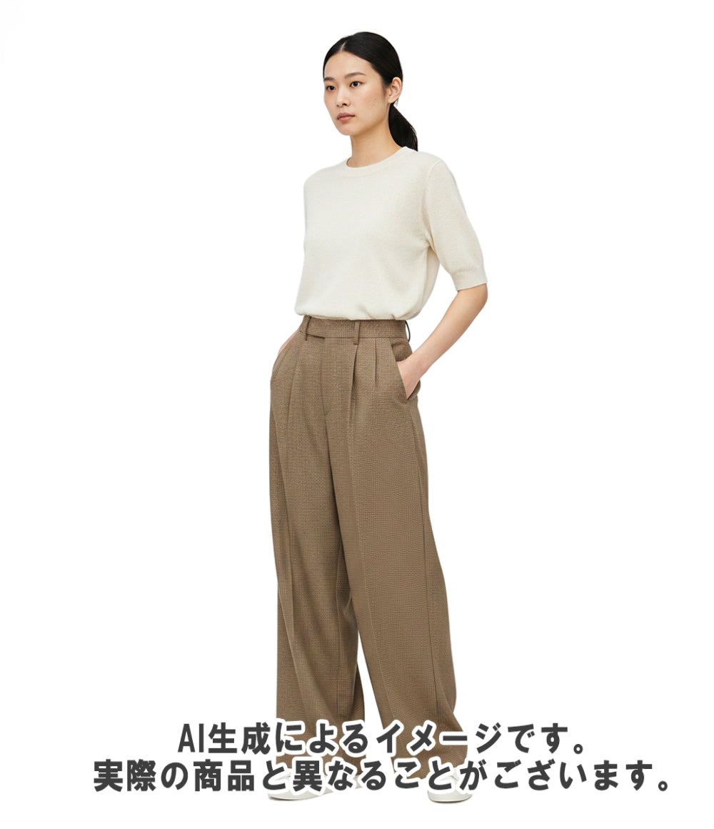 HYKE ハウンドトゥース バレルレッグ パンツ 13359 レディース SIZE S ハイク