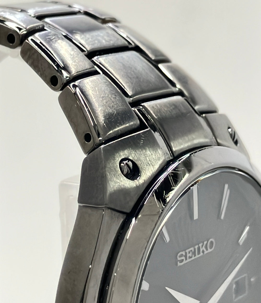 SEIKO 腕時計 ソーラー ブラック V157-0AV0 メンズ セイコー