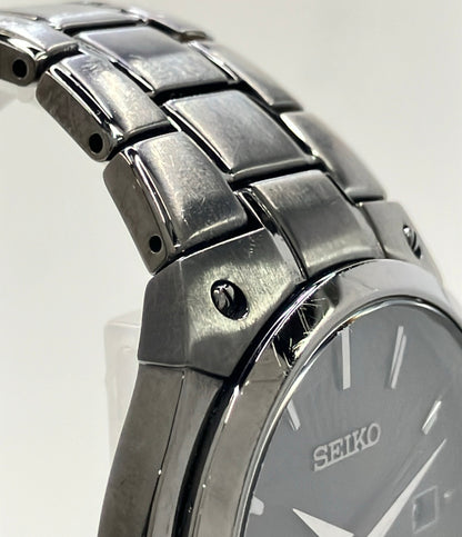 SEIKO 腕時計 ソーラー ブラック V157-0AV0 メンズ セイコー