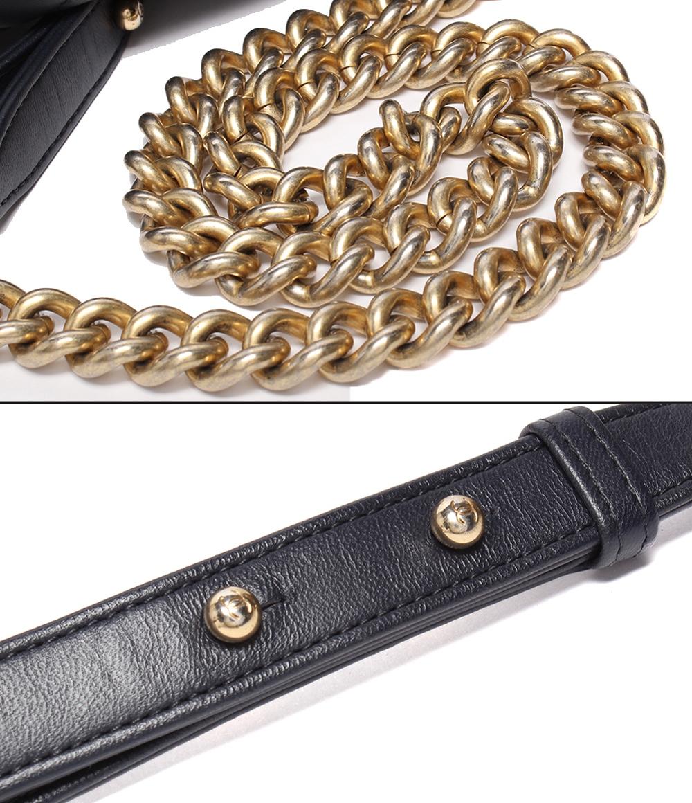 シャネル チェーンショルダーバッグ 肩掛け 斜め掛け ゴールド金具 ラムスキン ココマーク ボーイシャネル25 レディース CHANEL