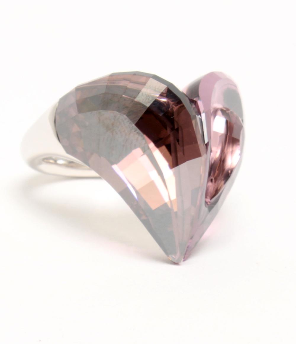 美品 スワロフスキー リング 指輪 ハートモチーフ レディース SIZE 17