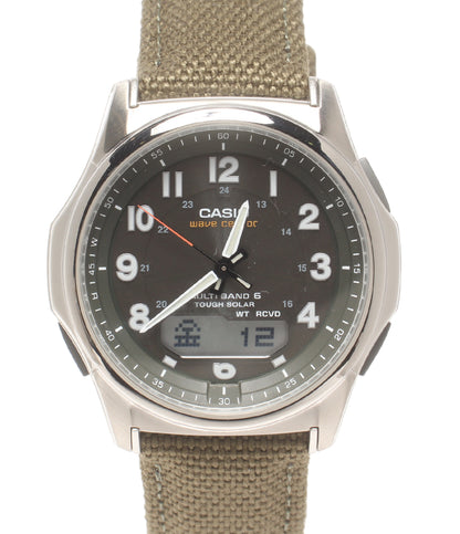 美品 CASIO 腕時計 ウェーブセプター ソーラー ブラック WVA-M630 メンズ カシオ