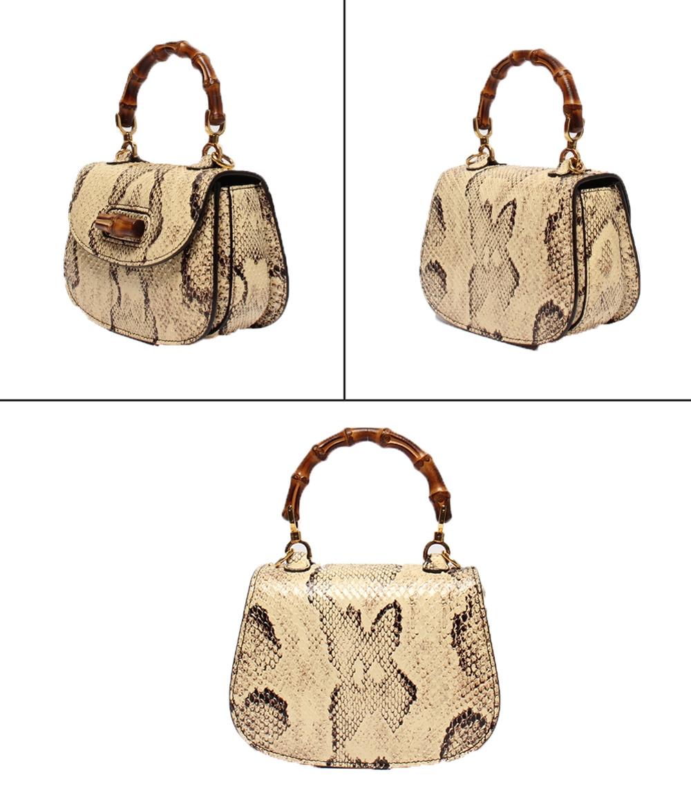 GUCCI 2wayショルダーバッグ ハンドバッグ 斜め掛け パイソン柄 1947