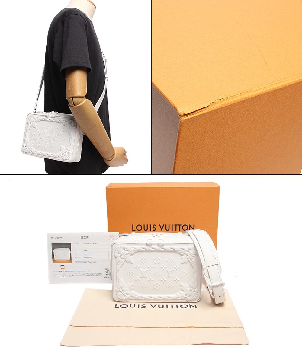 LOUIS VUITTON ルイ・ヴィトン LVオーナメント ソフトトランク ショルダーバッグ ホワイト M21833 IC ユニセックス【中古】【美品】 LOUIS VUITTON - LOUIS VUITTON ルイ・ヴィトン LVオーナメント ソフト
