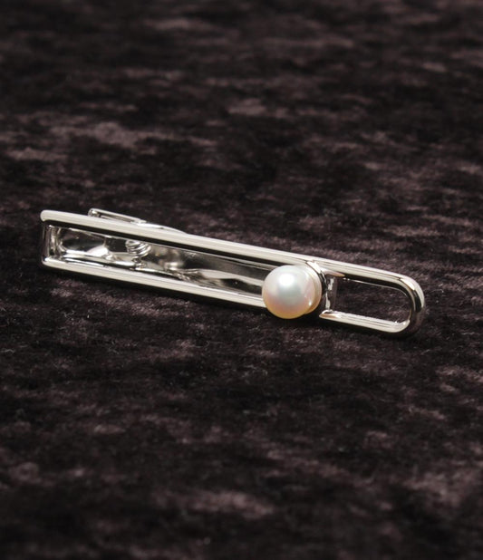 美品 MIKIMOTO タイピン タイバー SV パール 6mm メンズ ミキモト