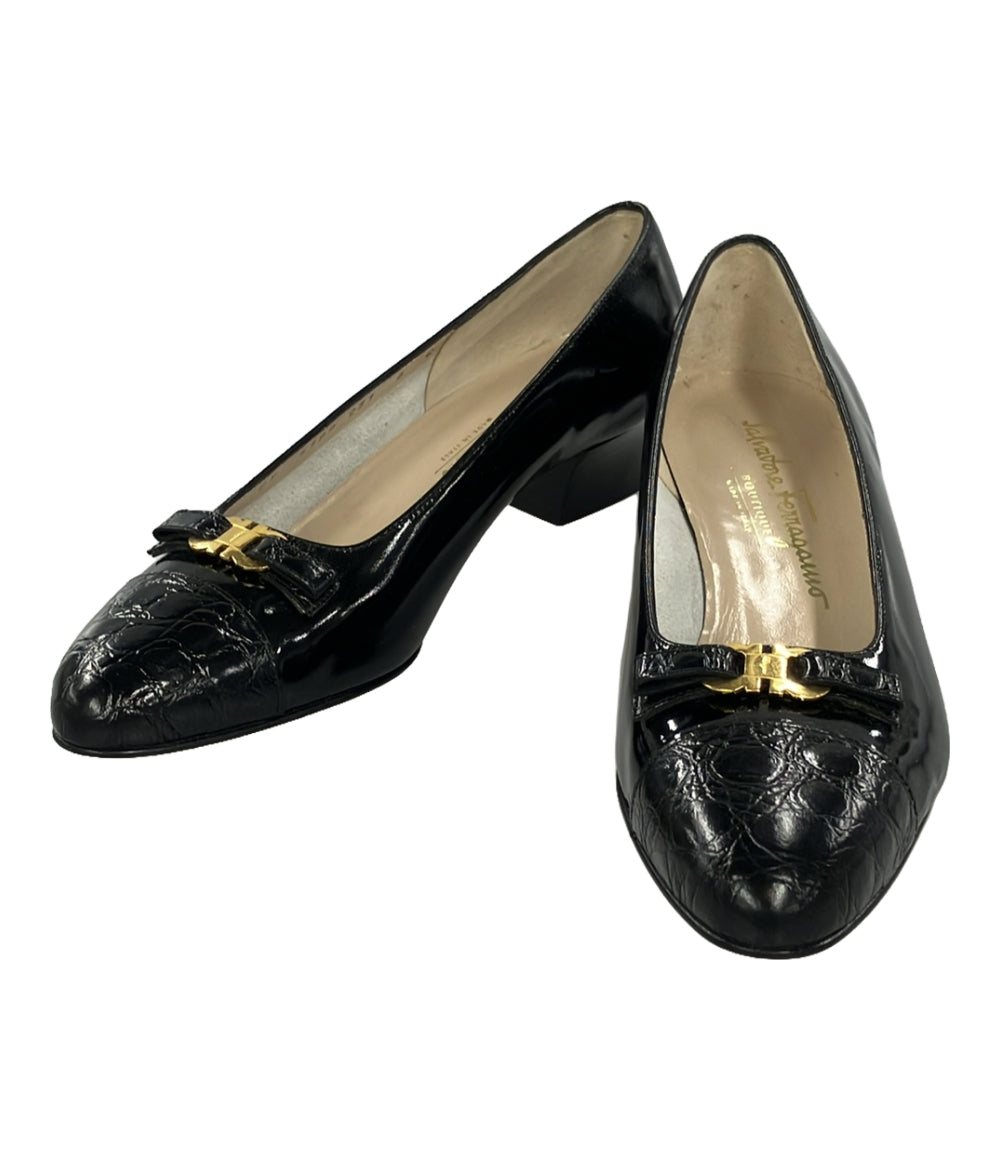 サルバトーレフェラガモ チャンキーヒール パンプス レディース SIZE 6 (L) Salvatore Ferragamo