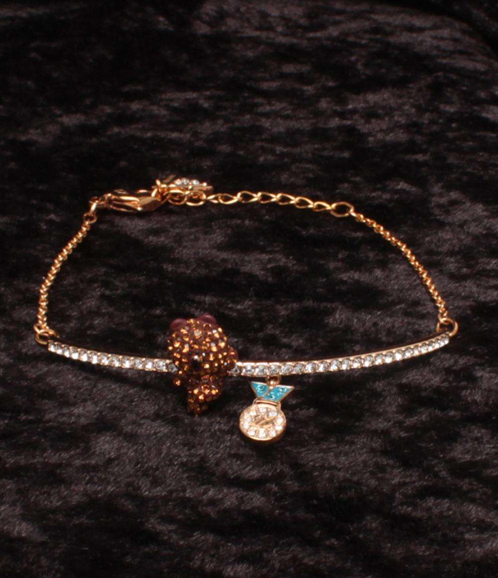 美品 SWAROVSKI ブレスレット クマモチーフ ブラウンベア ラインコラボ レディース スワロフスキー