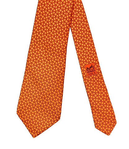 美品 HERMES ネクタイ シルク100% シェーヌダンクル メンズ エルメス