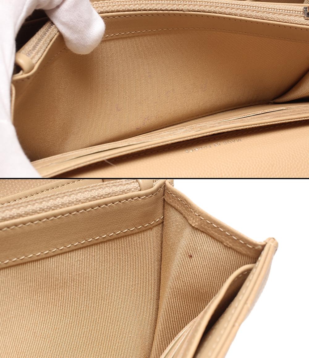 CHANEL 長財布 シルバー金具 キャビアスキン レディース シャネル