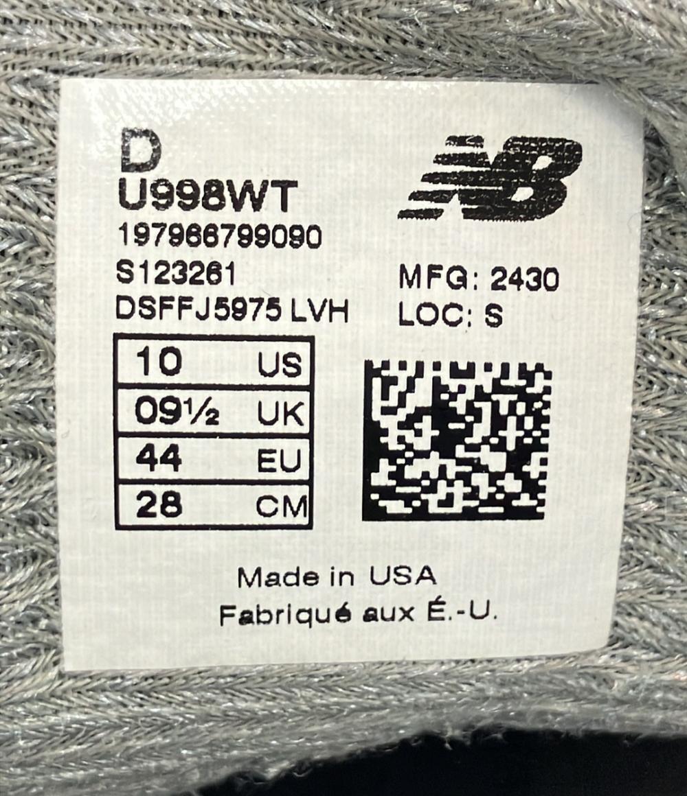 NEW BALANCE ローカットスニーカー ダブルタップグレー U998WT メンズ SIZE 28.0 (XL) ニューバランス