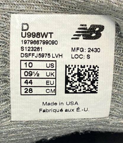 NEW BALANCE ローカットスニーカー ダブルタップグレー U998WT メンズ SIZE 28.0 (XL) ニューバランス