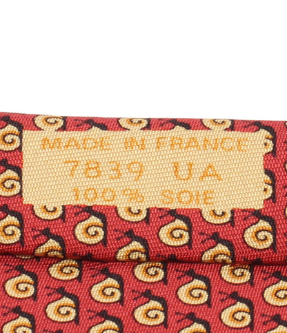 HERMES ネクタイ シルク100％ エスカルゴ柄 メンズ エルメス