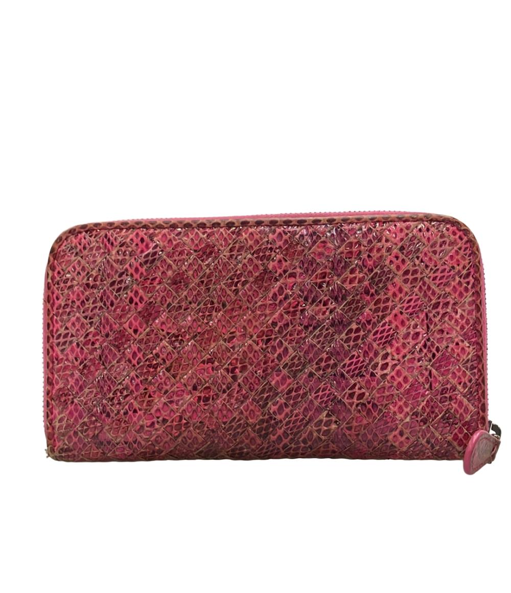 BOTTEGA VENETA ラウンドファスナー長財布 パイソン イントレチャート