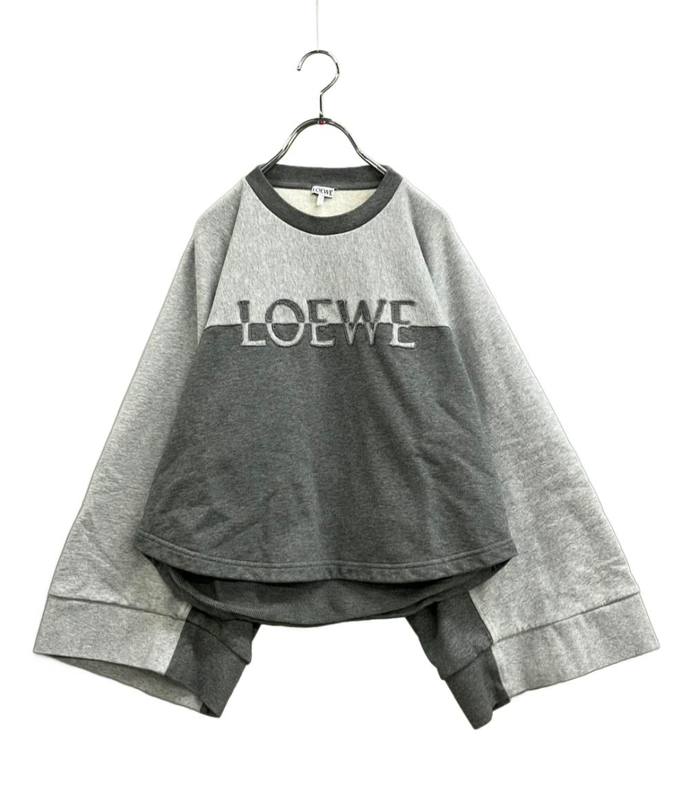 美品 LOEWE スウェット トレーナー バイカラー ロゴ刺繍 S359Y24X09 レディース SIZE XS ロエベ