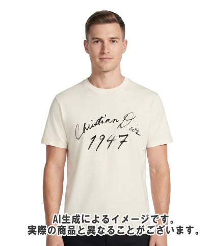 Christian Dior Handwritten 1947 コットンジャージー Tシャツ 493J696F0554 メンズ SIZE L クリスチャンディオール