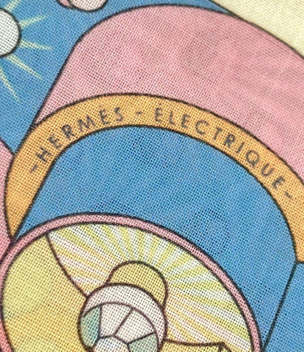 美品 HERMES ハンカチーフ カレ45 ガブロッシュ エレクトリック