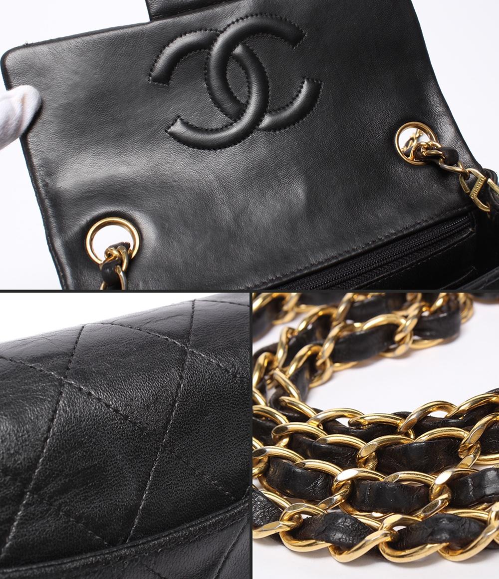 CHANEL チェーンショルダーバッグ ゴールド金具 ラムスキン 4番台 シングルチェーン シングルフラップ ミニマトラッセ レディース シャネル