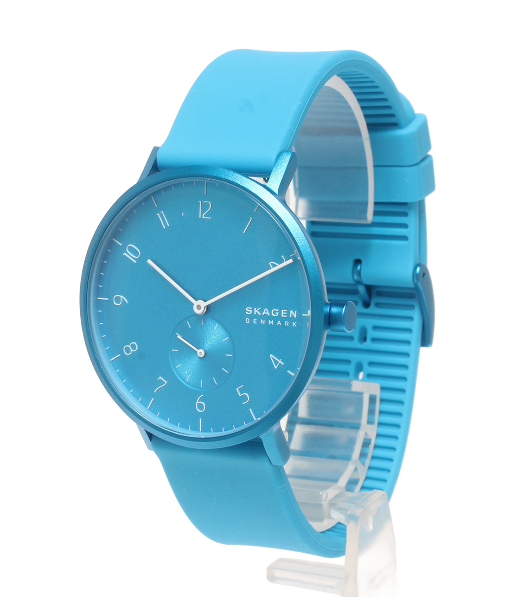 美品 SKAGEN 腕時計 アーレンカラーネオン クオーツ ブルー SKW6555 レディース メンズ スカーゲン