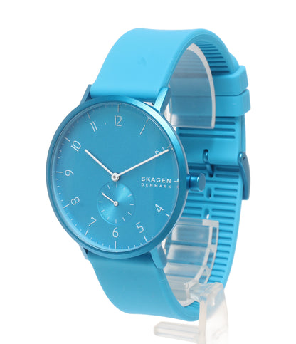 美品 SKAGEN 腕時計 アーレンカラーネオン クオーツ ブルー SKW6555 レディース メンズ スカーゲン
