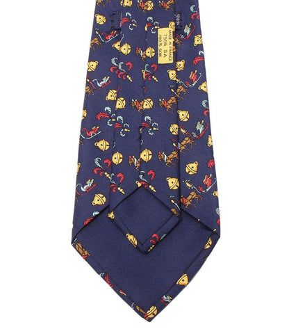 美品 エルメス ネクタイ シルク100％ 馬 鈴柄 メンズ HERMES