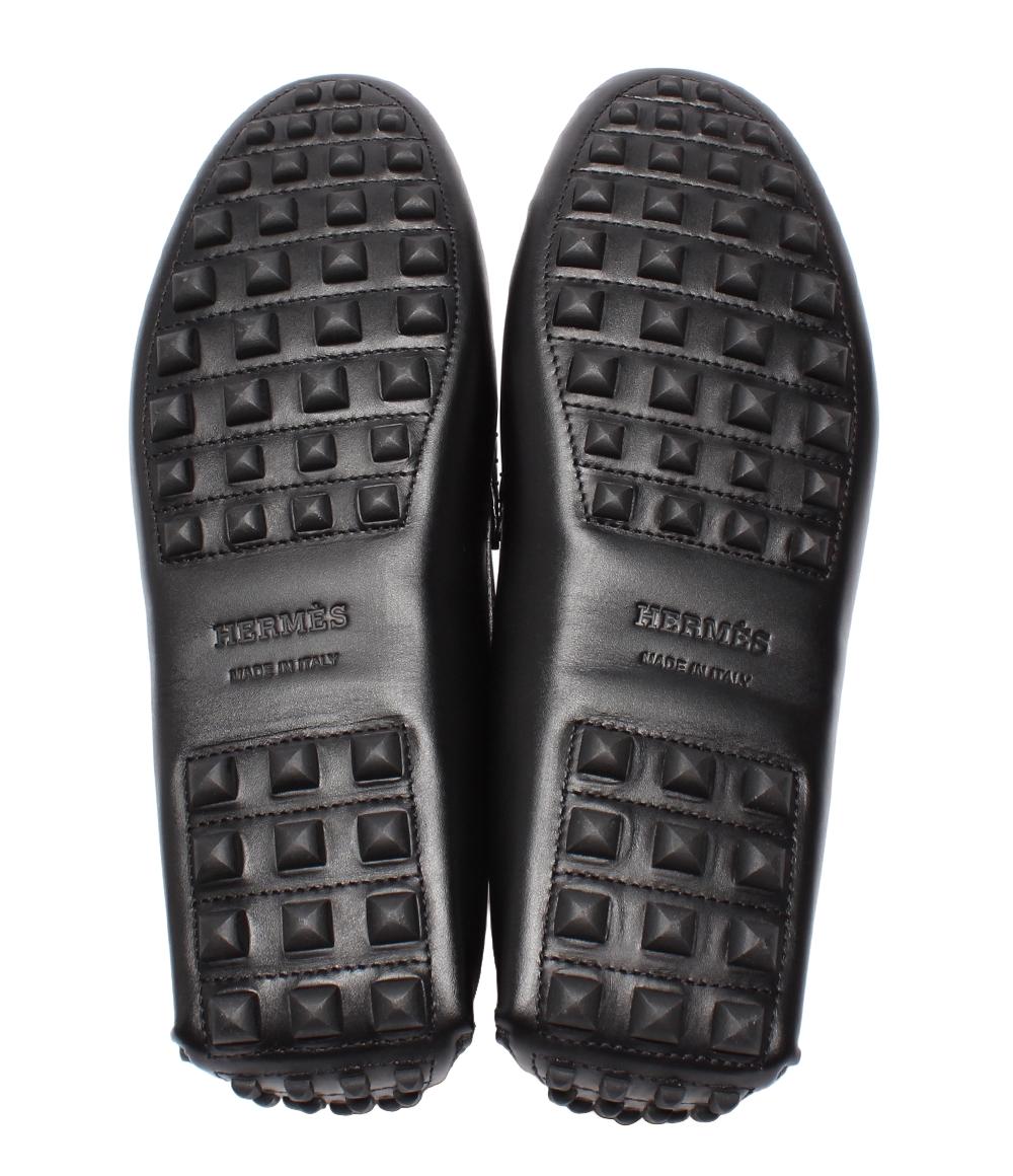 美品 HERMES モカシンローファー ドライビングシューズ シルバー金具 アーヴィング メドール H141251ZH メンズ SIZE 40 (26.5cm) エルメス