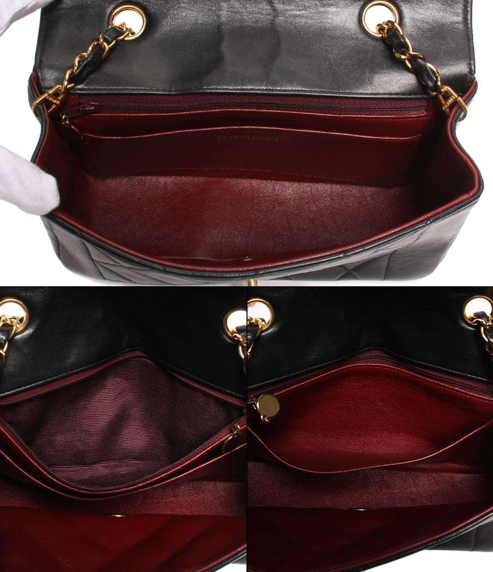 CHANEL チェーンショルダーバッグ ゴールド金具 ココマーク ラムスキン マトラッセ ダイアナフラップ ダイアナ 22 レディース シャネル