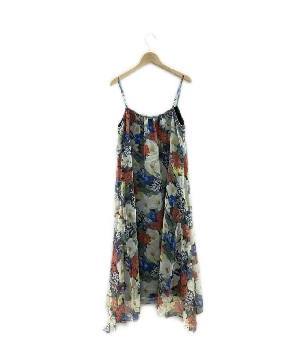 美品 グレースコンチネンタル 花柄フレアミディアムキャミワンピース レディース SIZE 36 (XS) GRACE CONTINENTAL