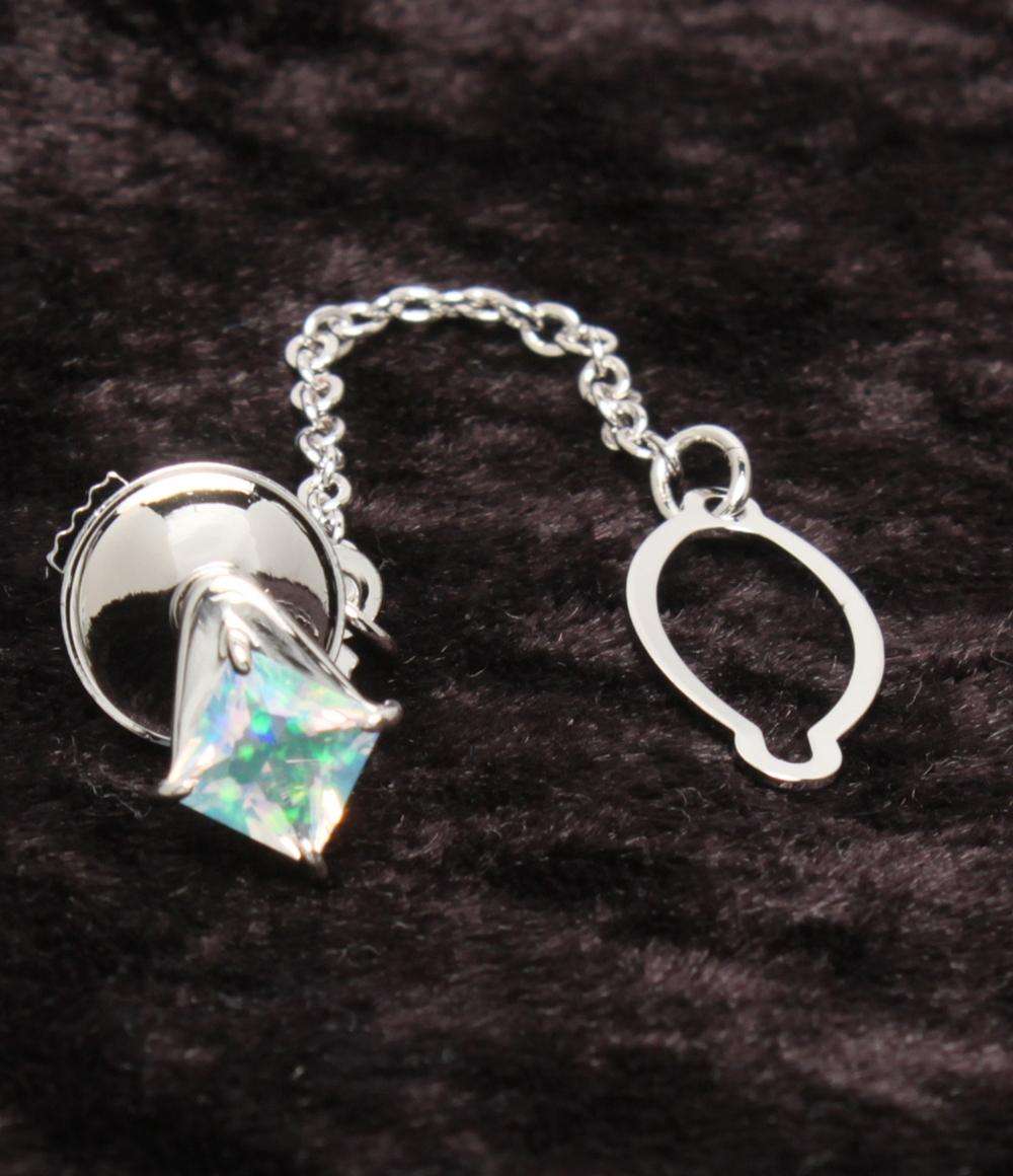 美品 クレサンベール タイピン SV クリエイテッドオパール メンズ CRESCENT VERT