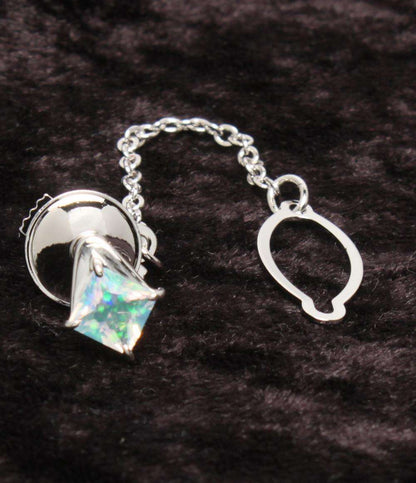 美品 クレサンベール タイピン SV クリエイテッドオパール メンズ CRESCENT VERT