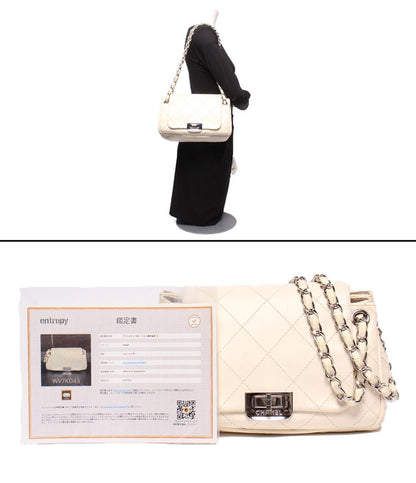CHANEL チェーンショルダーバッグ 肩掛け シルバー金具 2.55 ワイルドステッチ ダブルチェーン シングルフラップ ワイルドステッチ レディース
