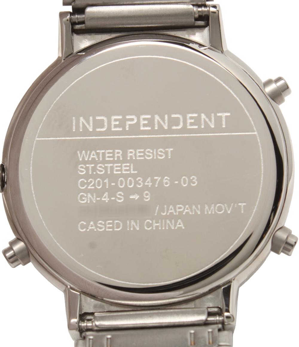 美品 INDEPENDENT 腕時計 クオーツ ブラック C201-003476-03 メンズ インディペンデント
