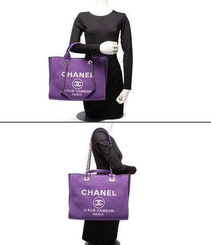 美品 CHANEL トートバッグ ハンドバッグ ゴールド金具 肩掛け ドーヴィル AS3257 レディース シャネル