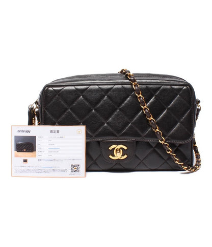 CHANEL チェーンショルダーバッグ シングルチェーン 斜め掛け 肩掛け ゴールド金具 ラムスキン レディース シャネル