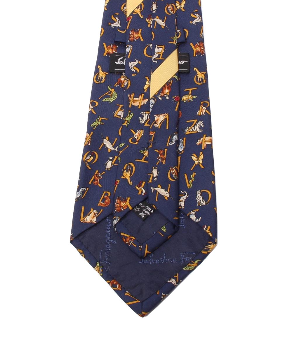 サルヴァトーレフェラガモ ネクタイ シルク100％ 動物柄 Salvatore Ferragamo