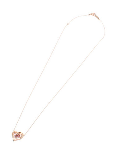 美品 4℃ ネックレス K10 ピンクサファイア ピンクトルマリン ハートモチーフ レディース ヨンドシー