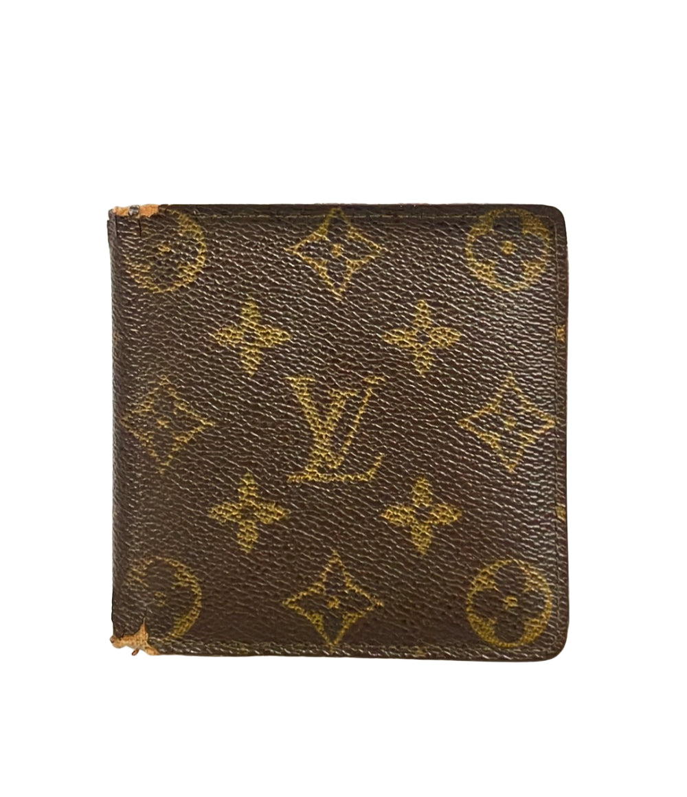 訳あり LOUIS VUITTON 二つ折り財布 ポルトフォイユ マルコ モノグラム M61675 メンズ ルイ・ヴィトン