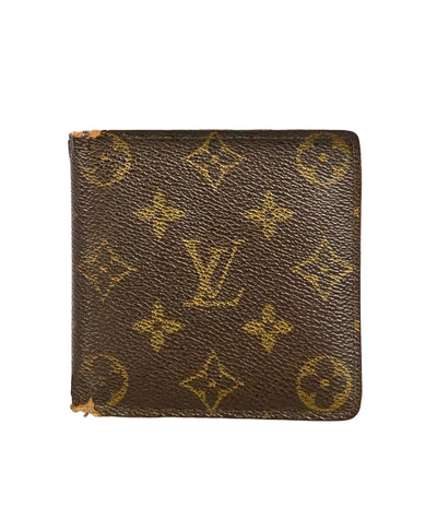 訳あり LOUIS VUITTON 二つ折り財布 ポルトフォイユ マルコ モノグラム M61675 メンズ ルイ・ヴィトン
