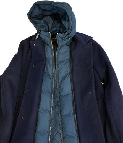 Emporio Armani ダウンコート メルトン レイヤード フーデッドダウン 6K1L74 1NYVZ メンズ SIZE 50 (XL) エンポリオ・アルマーニ