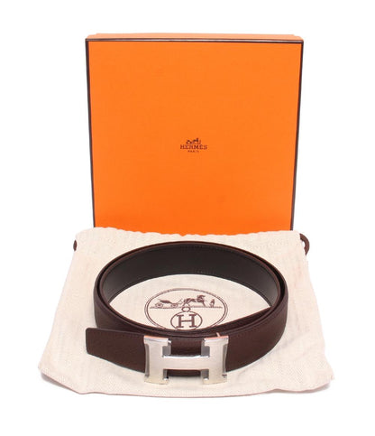 美品 HERMES ベルト Y刻印 Hバックル シルバー金具 リバーシブル コンスタンス メンズ エルメス